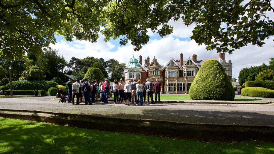The front of Bletchley Park mansion in Buckinghamshire.