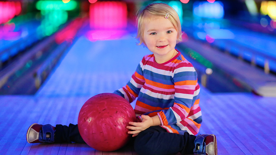 girl with bowling ball