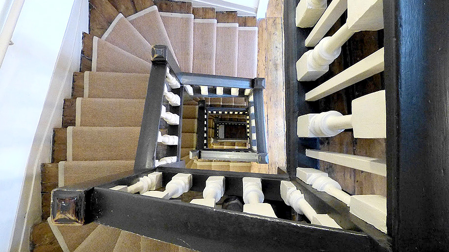view down spiral staircase