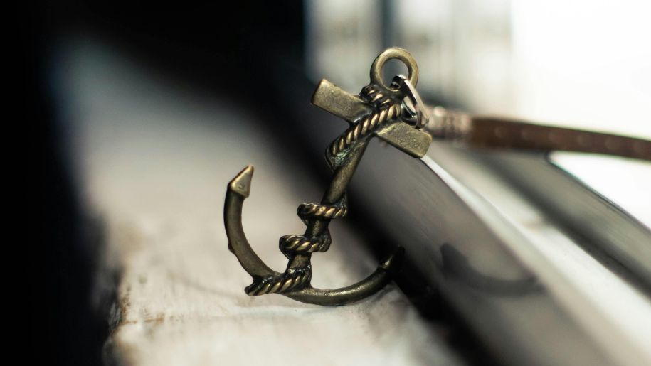 Close up pf an anchor pendant