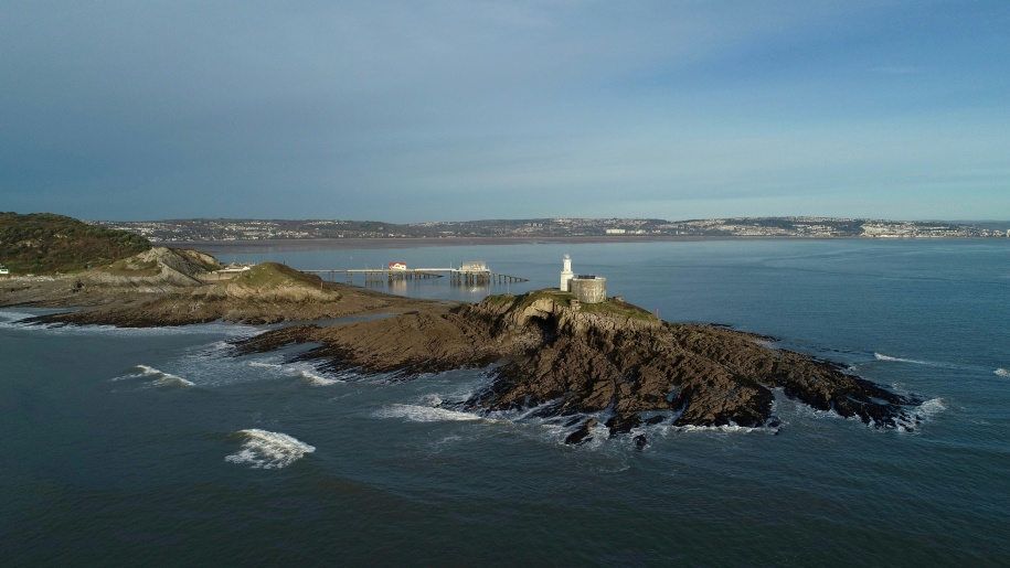 Mumbles Pier and Lighthouse.