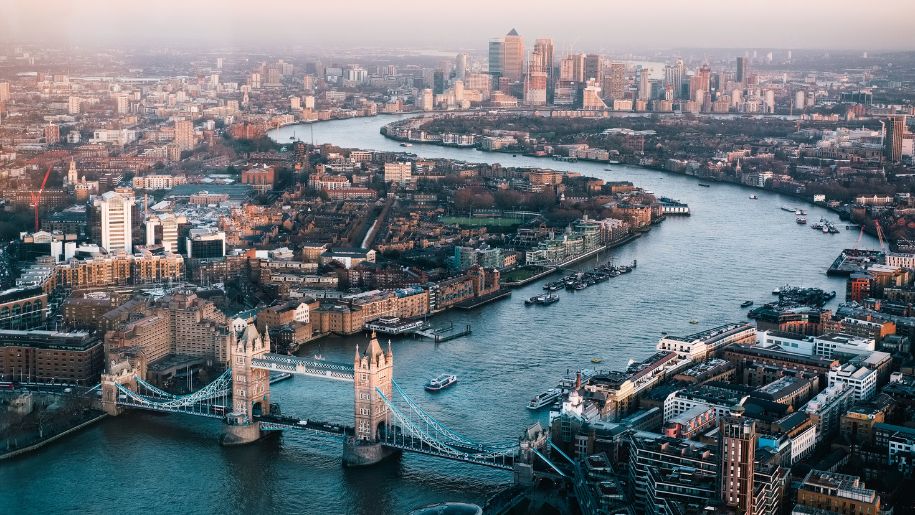 Ariel view of central London