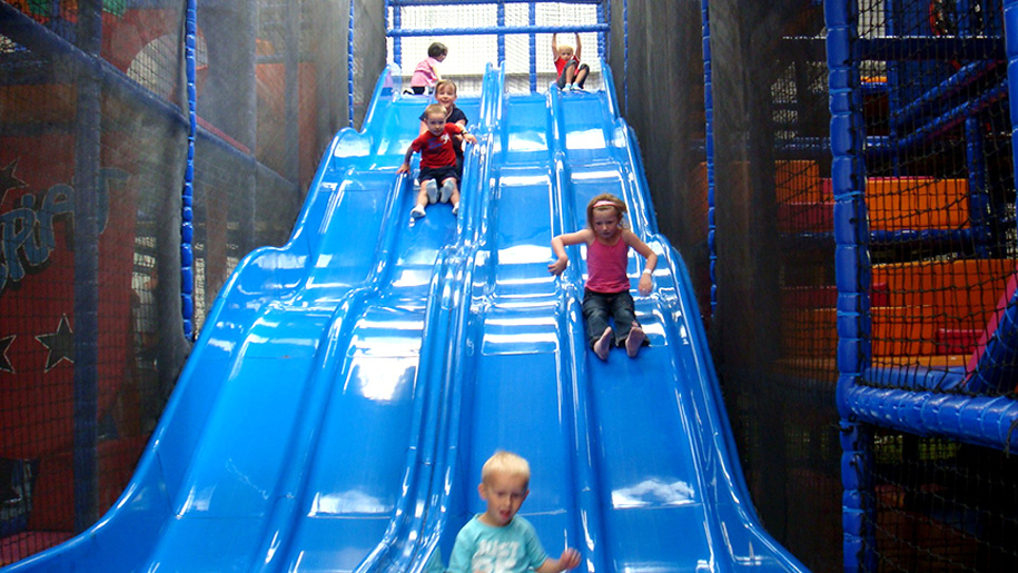 children on big slide