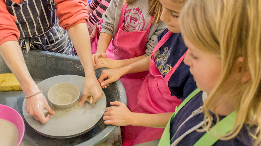 children making pot