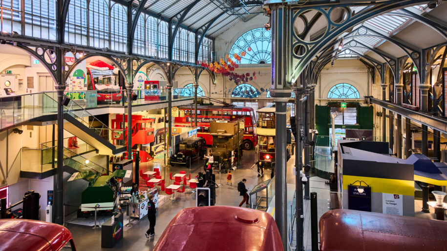 aerial shot of musuem concourse