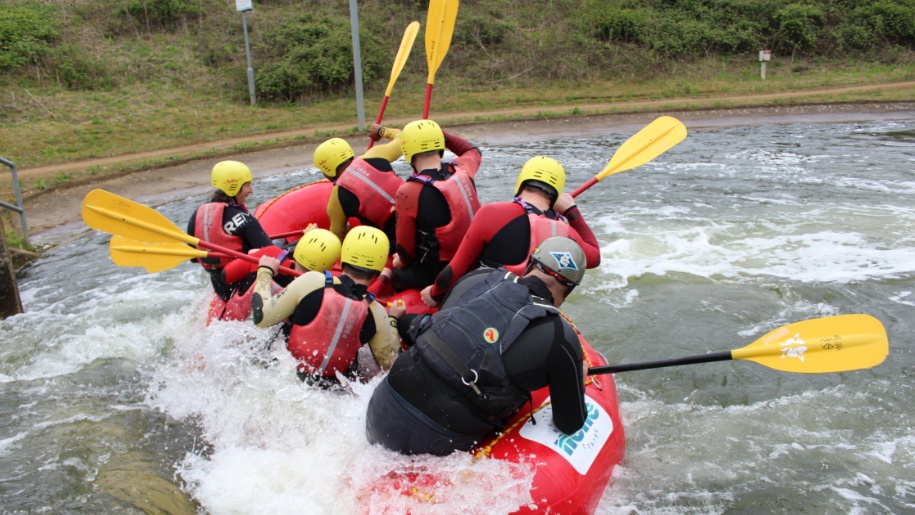 kids on whitewater raft