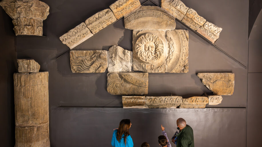 looking at roman mosaic