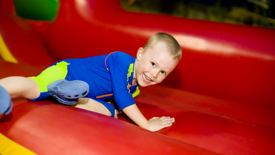 boy on bouncy castle