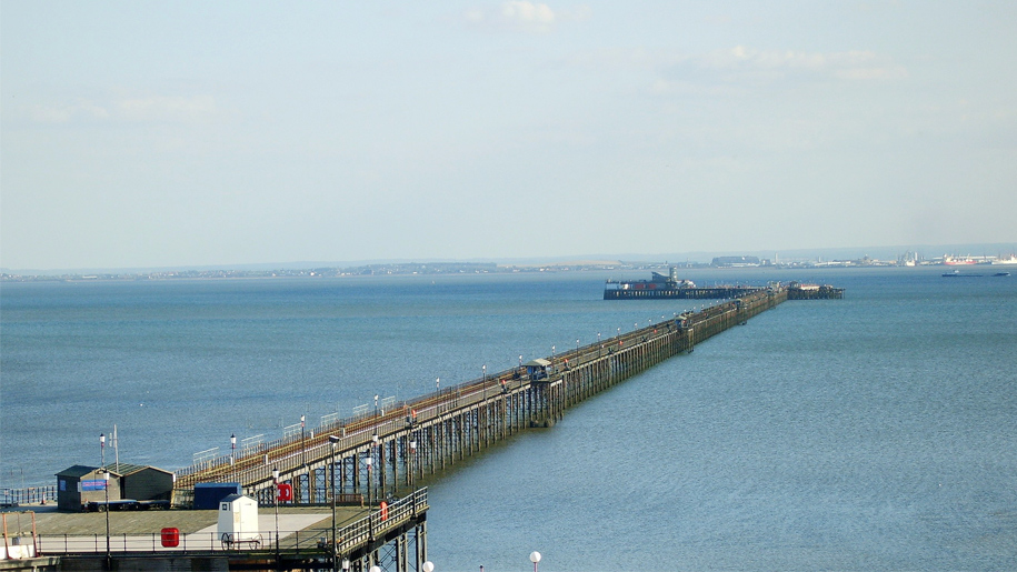 view down the pier