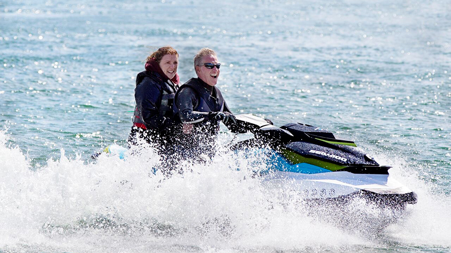 Stubbers smash camps people on jet ski