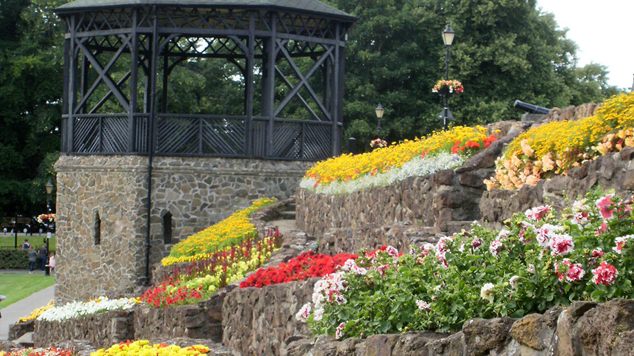bandstand and flowers