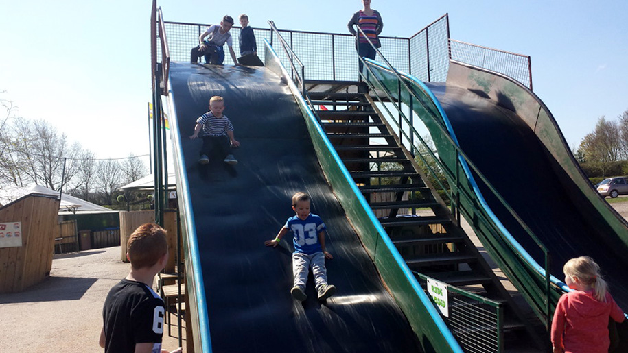 kids on slide