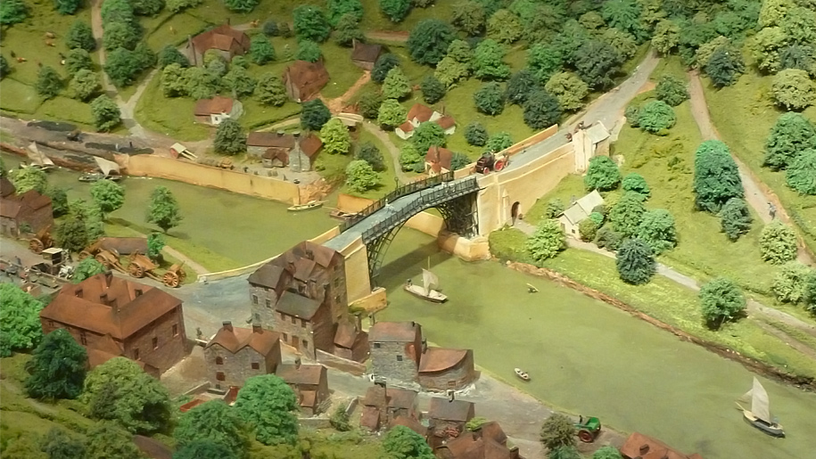 Model of Ironbridge Gorge in Shropshire.