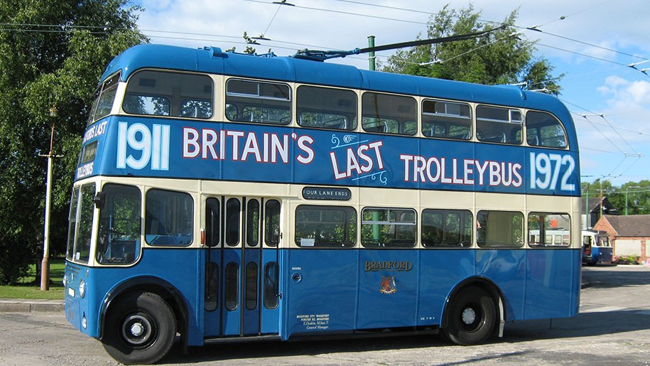 The last trolleybus in Britain.