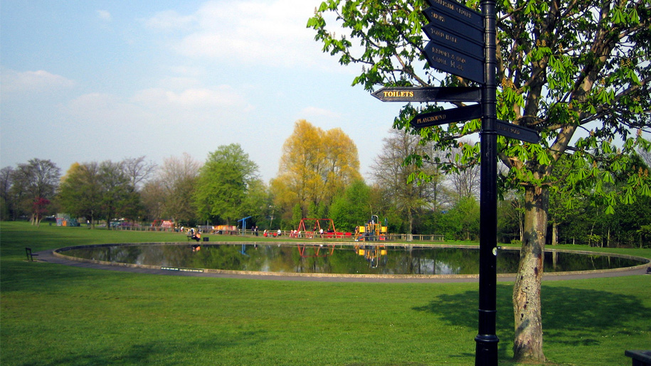 pond and play area