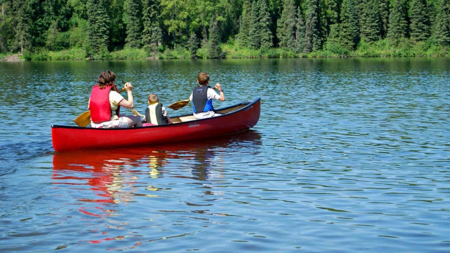 family canoeing