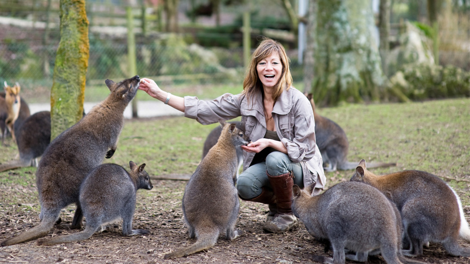 anna ryder richardson with kangaroos