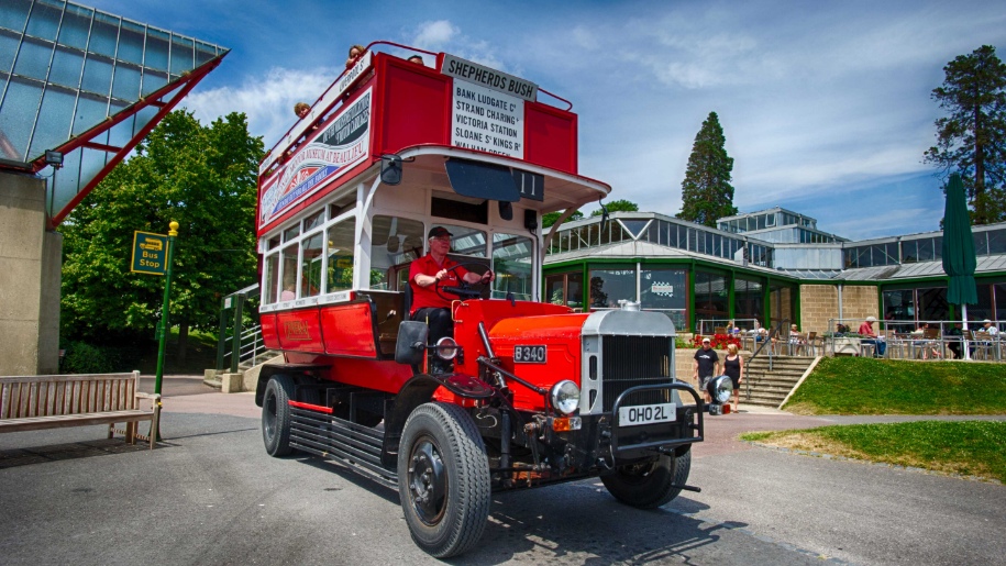 vintage red bus