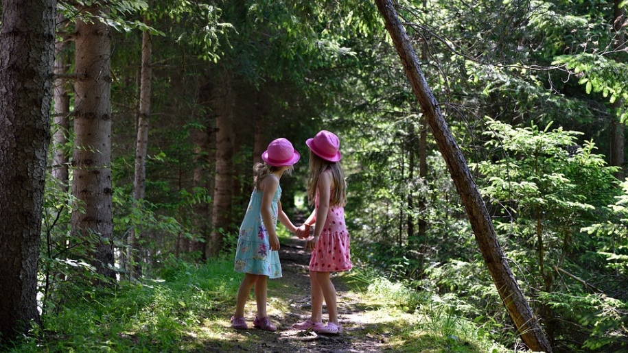 girls in forest