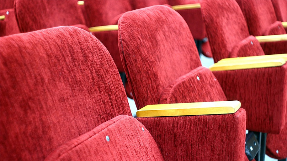 close-up of theatre seats