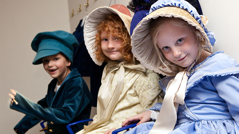 Children dressed up at Fashion Museum Bath