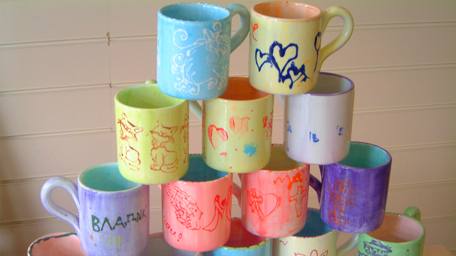 stack of mugs
