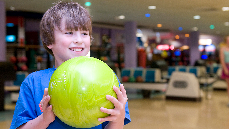 Guildford Spectrum boy with bowling ball