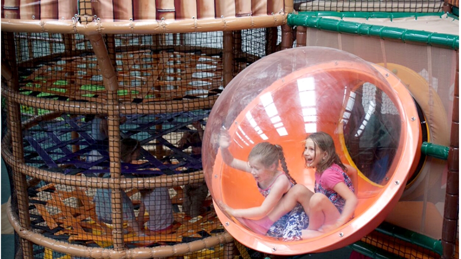 girls in soft play area