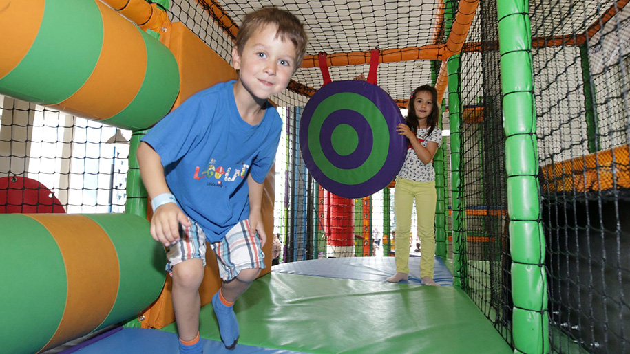 children in soft play area