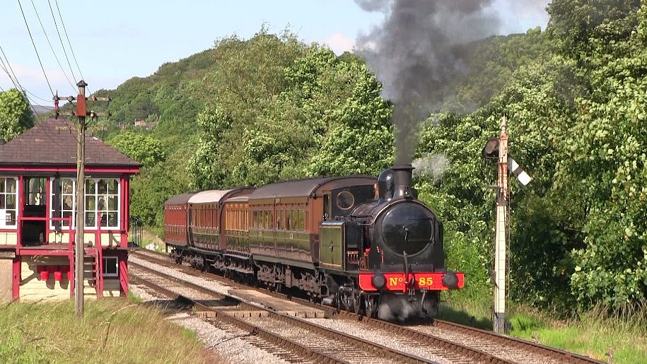 Steam train at Keighley Worth Valley line.