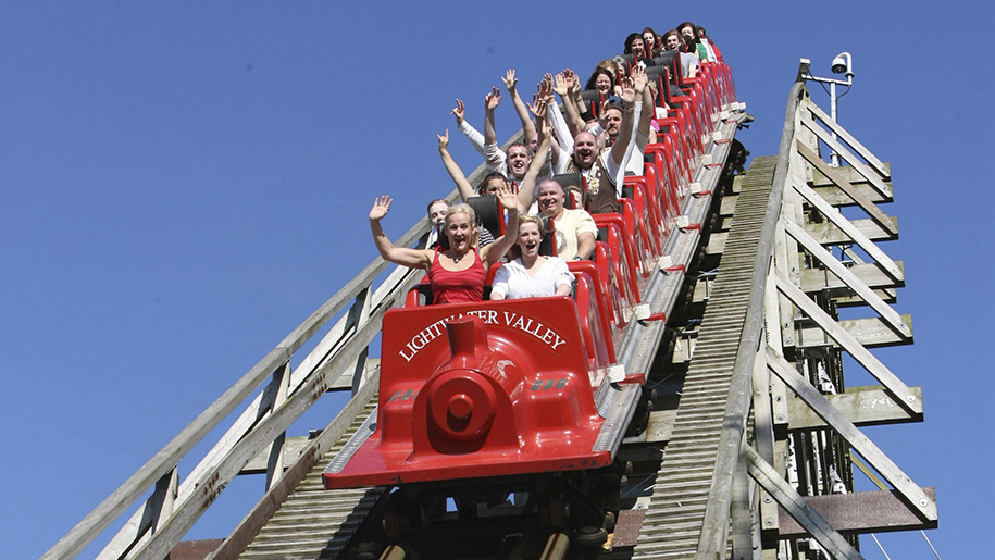 Lightwater Valley Theme Park Kids on train ride