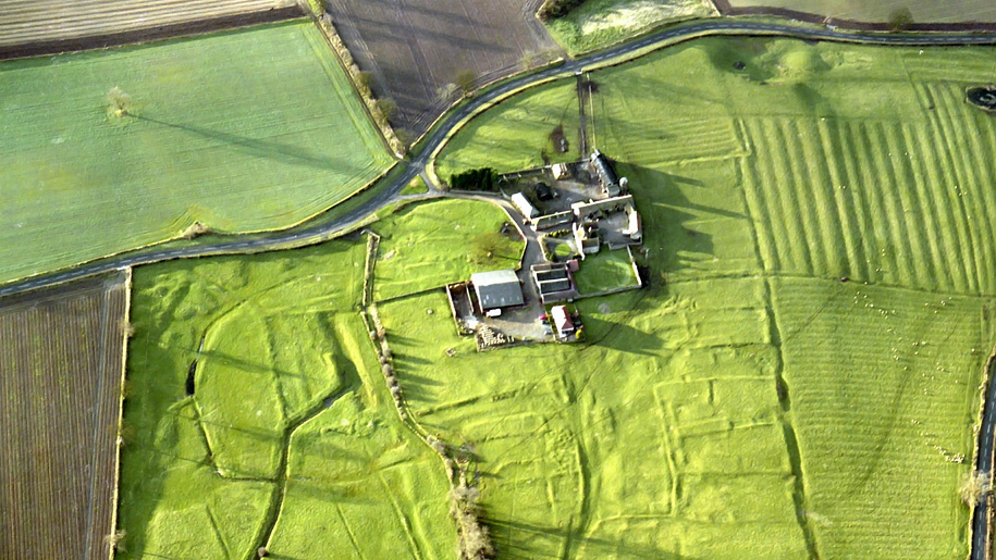 aerial view of medieval village