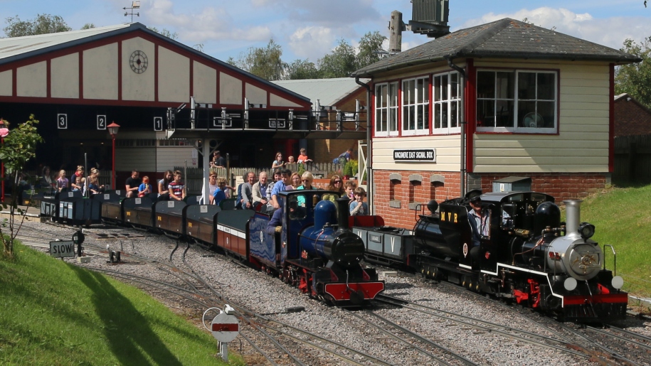 families on miniature railway