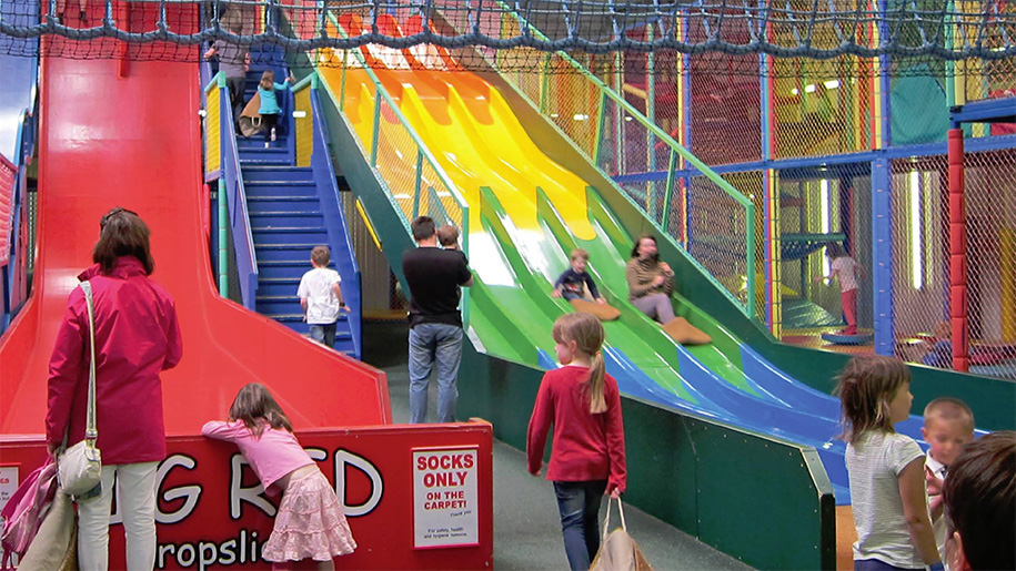 children on slide