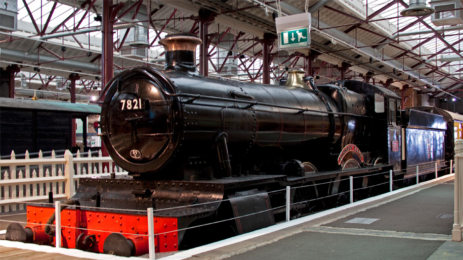 A steam train at STEAM - Museum of the Great Western Railway in Swindon.