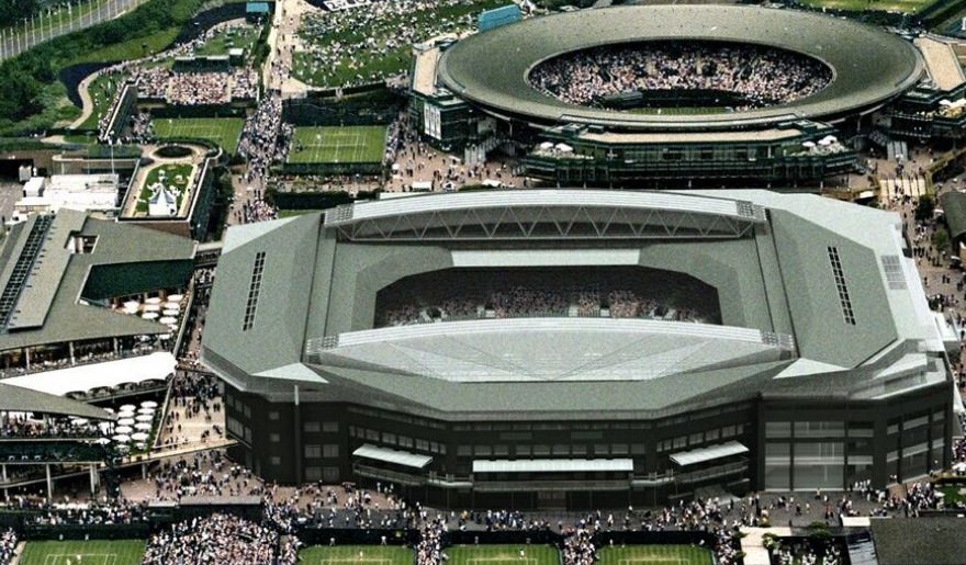 aerial view of centre court and court one