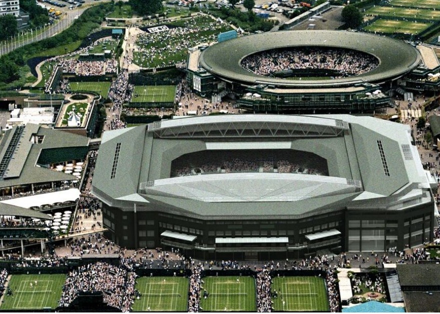 aerial view of centre court and court one