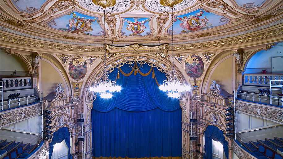 grand theatre ceiling and stage