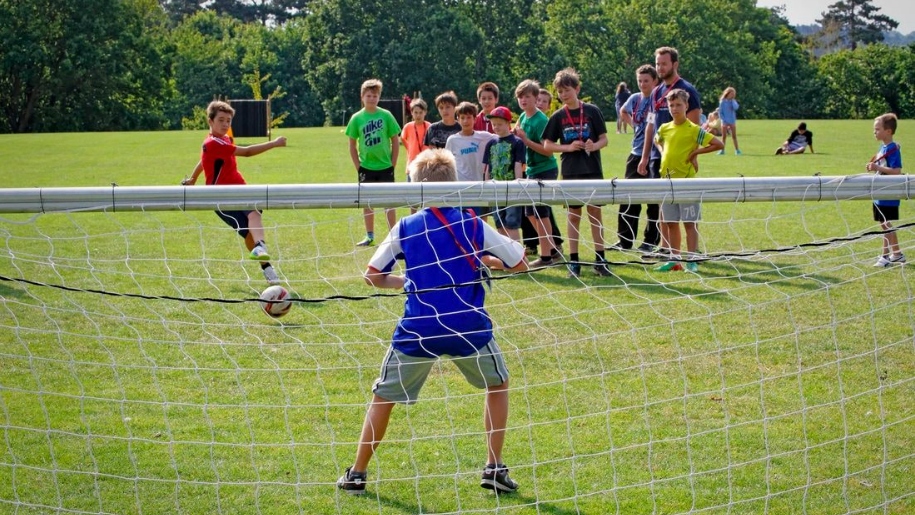 kids playing football