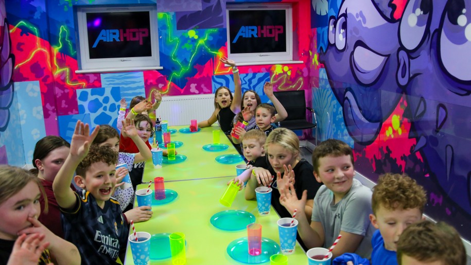 Birthday party at AirHop Trampoline Park Cheshire Oaks.