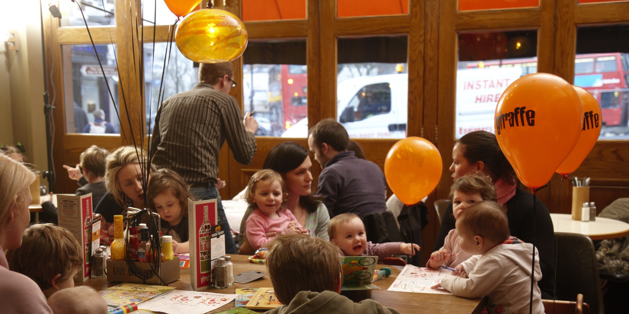 Family at Giraffe Restaurant