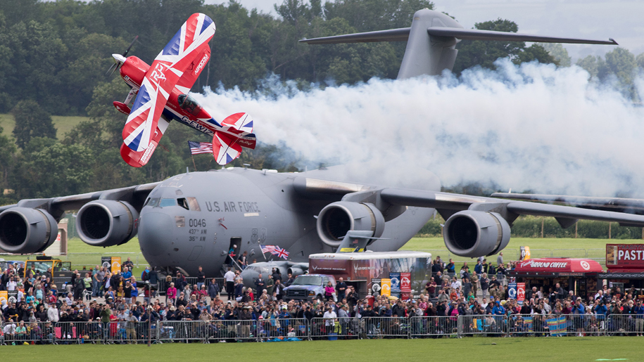 RNAS Yeovilton International Air Day Pitts Special crowd with planes