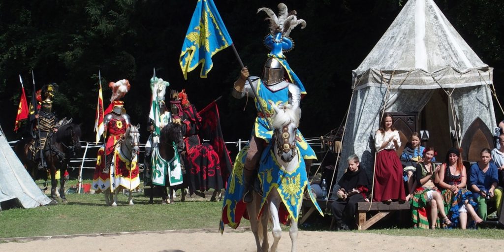 knight on horse for medieval jousting