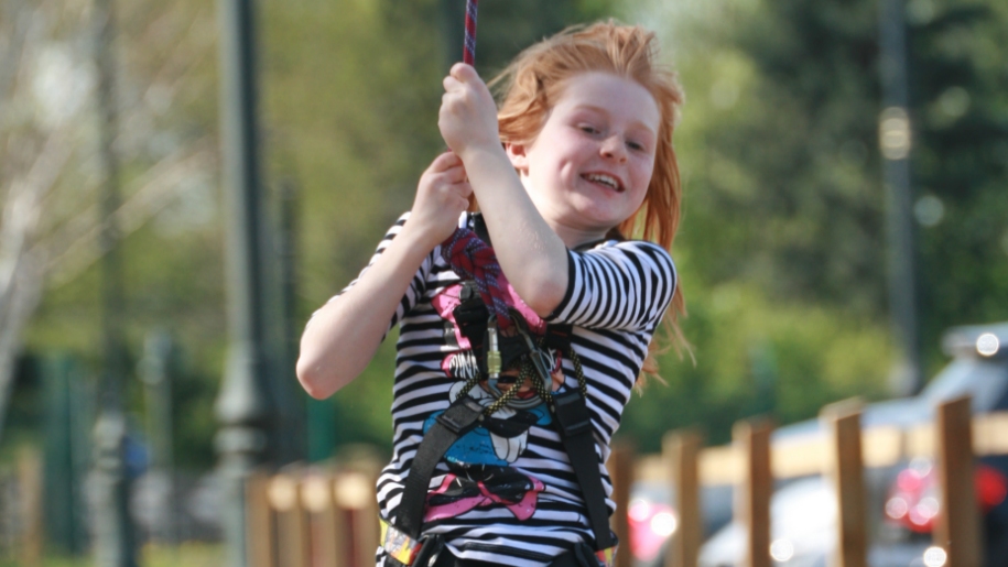 girl on zip wire