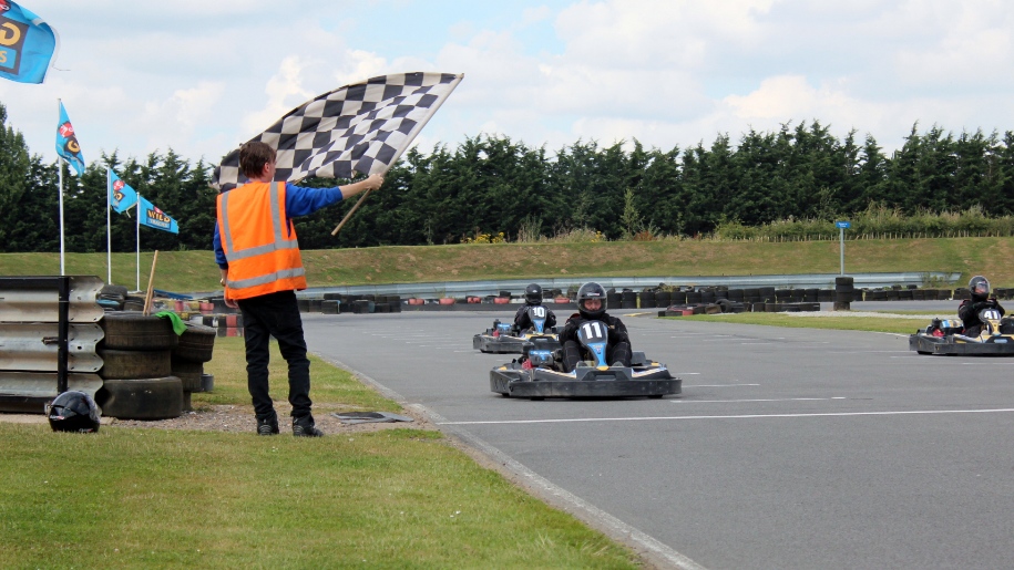 children in race cars