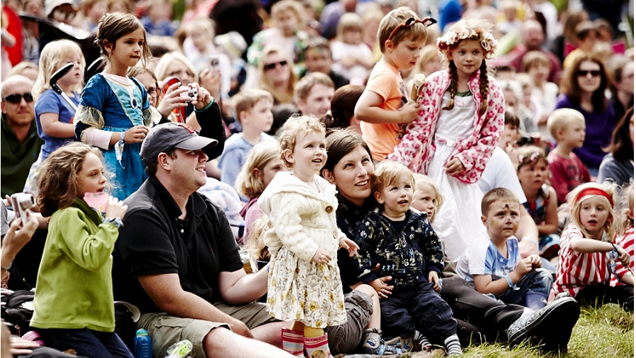 family audience at a festival