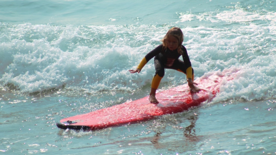 girl on surfboard