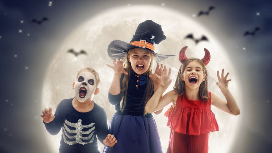 Children dressed in halloween costume