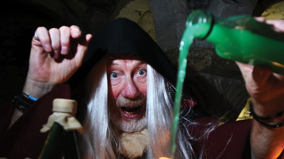 wizard making potions at Oxford Castle