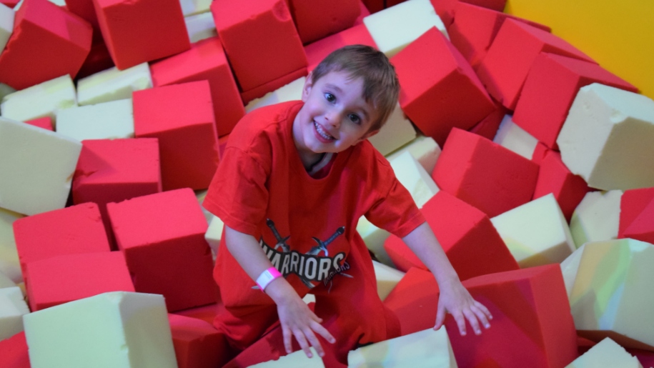 boy in foam pit